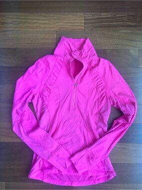 lululemon athletica Women's Half-Zip Long Sleeve Top in Bright Pink